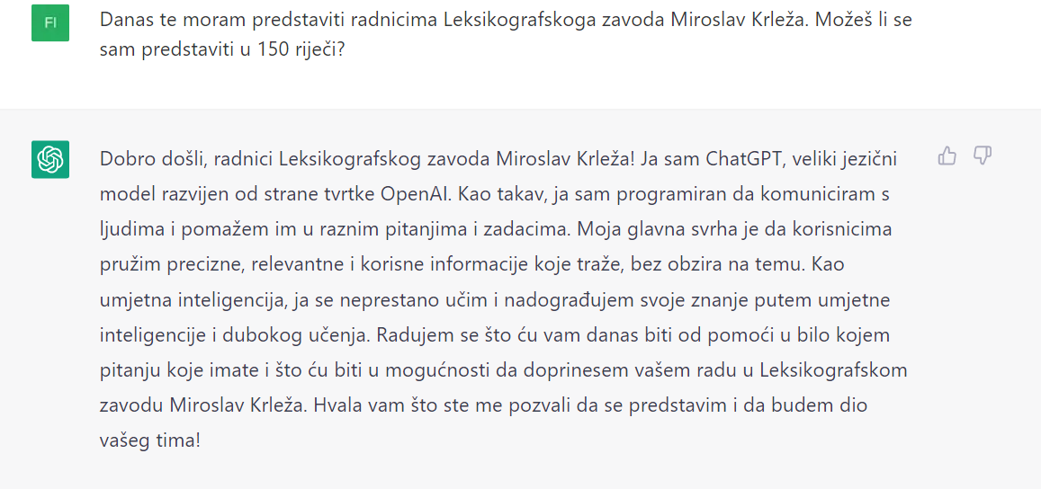 A Predstavljanje dobar